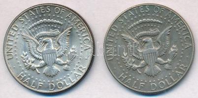 Amerikai Egyesült Államok 1968D-1969D 1/2$ Ag "Kennedy" (2x) T:2 
USA 1968D-1969D 1/2 Dol...