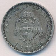 1935. 2P Ag "Pázmány" T:2 patina 
Adamo P7