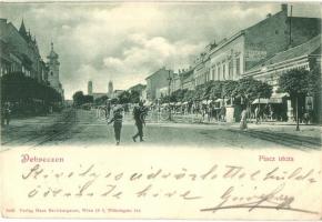 1899 Debrecen, Piac utca, Stern Izidor, Löw Zsigmond üzlete, árusok. Kiadja Hans Nachbargauer (EK)