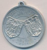 1914. "Ferenc József - II. Vilmos" Al medál füllel, szalag nélkül (33mm) T:2