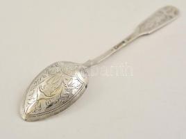 Ezüst(Ag) orosz teáskanál, jelzett, h: 13,5 cm, nettó: 16,5 g