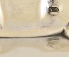 Ezüst(Ag) négyszögletes hamutartó, jelzett, 10,3×7 cm, nettó: 31,2 g