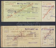 1953-56. 5db MNB csekk + 2002. 1db MNB csekk