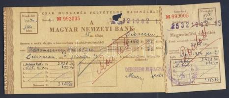 1953-56. 5db MNB csekk + 2002. 1db MNB csekk