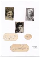 Gozdon Zsuzsa (1929-2015), Fónay Márta (1914-1994), és Horváth Teri (1929-2009) színésznők aláírásai és modern fotóik, papírlapon