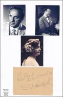 Páger Antal (1899-1986), Gózon Gyula (1885-1972) színészek és Berki Lili (1886-1958) színésznő aláírásaik és modern fotóik, papírlapon