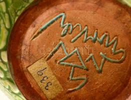 Gorka Géza (1894-1971): Halas váza. Kézzel festett repesztett mázas kerámia, jelzett (Nógrádverőce),...