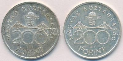 1992. 200Ft Ag "MNB" (2x) T:2