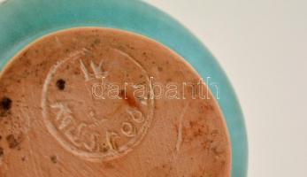 Kiss Roóz Ilona (1920-2010) Iparművészeti Vállaltos: Figurális mécsestartó. Kézzel festett mázas ker...