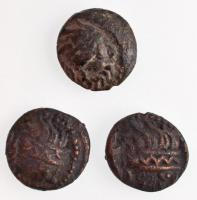 Kelták Kr. e. ~II. század Br érme, Kapos-völgyi típus (3x) (2,2g/2,15g/2,43g) T:2-,3 Celtic Tribes ~2nd century BC Br coin, Kapos-völgy type (3x) (2,2g/2,15g/2,43g) C:VF,F