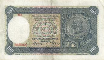 Szlovákia 1940. 100K "Minta" lyukasztással T:II-