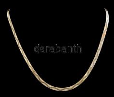 Ezüst(Ag) hullámmintás lapos kígyó nyaklánc, jelzett, h: 45 cm, nettó: 9,8 g