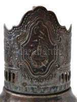 Jelzett szovjet,fém csészetartó ( 2db),  m:9 cm (2×)