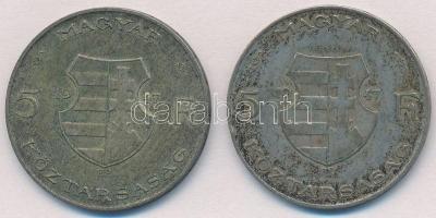 1947. 5Ft Ag "Kossuth" (2x) T:2-,3 patina