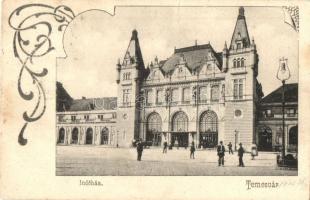 Temesvár, Timisoara; Indóház, vasútállomás. Divald Károly 765. / railway station. Art Nouveau (r)