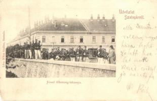 1901 Szatmárnémeti, Szatmár, Satu Mare; József főherceg laktanya. Lövy Miksa kiadása / military barracks with soldiers (EM)