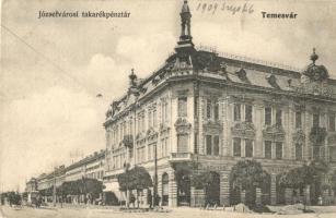 1909 Temesvár, Timisoara; Józsefvárosi takarékpénztár / Iosefin savings bank (Rb)