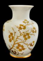 Hollóházi váza, kézzel festett, jelzett, kis kopásokkal, m: 17,5 cm