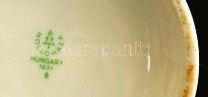 Hollóházi váza, kézzel festett, jelzett, kis kopásokkal, m: 17,5 cm