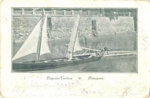 1899 Verőce, Nógrádverőce; Dunapart vitorlással (Rb)