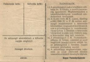 1946. 10.000AP pénztárjegy T:III