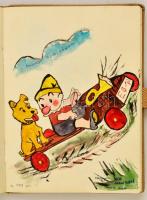 1961 Régi emlékkönyv, színes rajzokkal, litho matricával