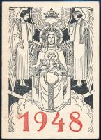 1948 Szalézi Művek Rákospalota által kiadott kinyitható kártyanaptár