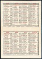 1948 Szalézi Művek Rákospalota által kiadott kinyitható kártyanaptár