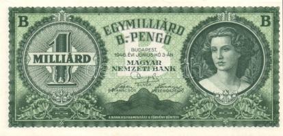 1946. 1000.000.000B.-pengő "zöld" T:I-