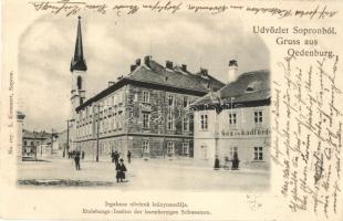 1899 Sopron, Oedenburg; Irgalmas nővérek leánytanodája, Gőz és kádfürdő. Kiadja L. Kummert No. 107.