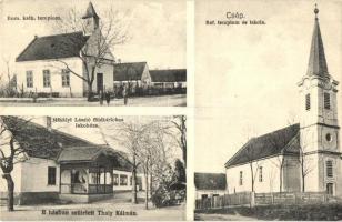 1929 Csép, Katolikus és református templom, Mihályi László földbirtokos lakóháza (Thaly Kálmán szülőháza). Breuer Sámuel kiadása