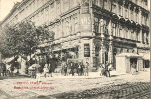 Budapest VIII. József körút 50. Ébenhő Károly éttermei, bor és sörcsarnoka, Ötvös és Biró üzlete. Kiadja Schöffer Ármin