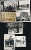 cca 1930-1940 Budapesti életképek, 7 db fotó, egy részük hátulján feliratozva, különböző méretben