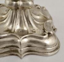 Antik ezüst (Ag.) gyertyatartó, jelzett, mesterjeggyel, m:20 cm, nettó:262 g