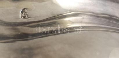 Antik ezüst (Ag.) tál, jelzett, apró horpadással, m:8 cm, d:16,5 cm nettó:439 g