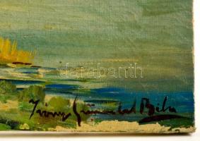 Iványi jelzéssel: Tó part. Olaj, vászon-fa lemez, 26×40 cm