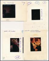 9 db diapozitív: Kocsis, Hofi, Koncz, stb., feliratozva, különböző méretben