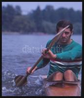 6 db sportolókról készült diapozitív, Balczó, Gedó, Gyarmati Andrea, stb., feliratozva, különböző mé...