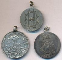 3db klf ezüstpénz, amelyeket ékszerré alakítottak, közte "Szent György" jelzett Ag emlékér...