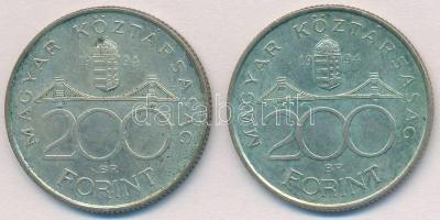 1994. 200Ft Ag "Deák" (2x) T:2 patina