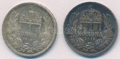 1915KB 1K Ag "Ferenc József" (2x) T:1- patina 
Adamo K5.1
