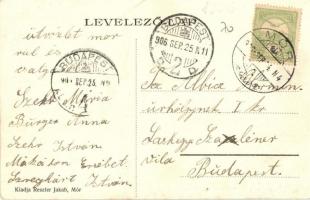 1906 Mór, Szüreti kép, hordók, dézsák. Kiadja Reszler Jakab