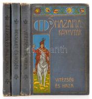 Hazafias könyvtár 3 kötete (I.,II.,X.):  Gaál Mózes: Vitézség és haza. Történetek a régi időkből. Illusztrálta: Garay Ákos. Második kiadás.  Tábori Róbert-Szalay Sándor et al.: Becsület és hűség. Történeti elbeszélések a régi időkből.  Gaal Mózes: Ezeréves múltunkból. Történetek, jellemképek és rajzok.  Bp.-Pozsony,é.n.,Stampfel Károly. Kiadói aranyozott, festett egészvászon-kötés, kopott borítókkal, kissé sérült gerincekkel.