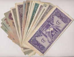 Vegyes: 24db-os pengő bankjegy tétel, közte 1938. 1P T:III,III-