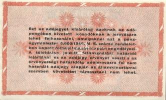 1946. 100.000.000AP vízjel nélkül, fehér papíron, hátlapi szöveg vastag betűvel T:I