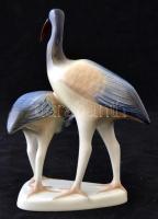 Hollóházi íbisz, kézzel festett, jelzett, apró lepattanással, m:17 cm
