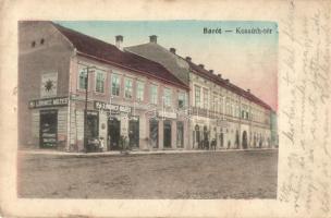 Barót, Baraolt; Kossuth tér, Ifj. Lőrincz Mózes üzlete / street view, shops (fa)