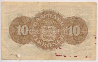 Dánia 1944. 10K T:III- szakadás, anyaghiány, fo.
Denmark 1944. 10 Kroner C:VG tear, missing materia...