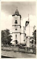 Margitta, Marghita; Római katolikus templom és az Országzászló. Kiadja a Hangya szövetkezet / Catholic church, Hungarian flag (EK)