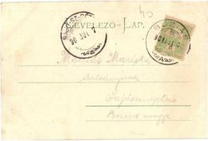 1904 Buziás, Buzias; Liget részlet. Úriember és hölgyek montázs / park, gentleman and ladies montage...